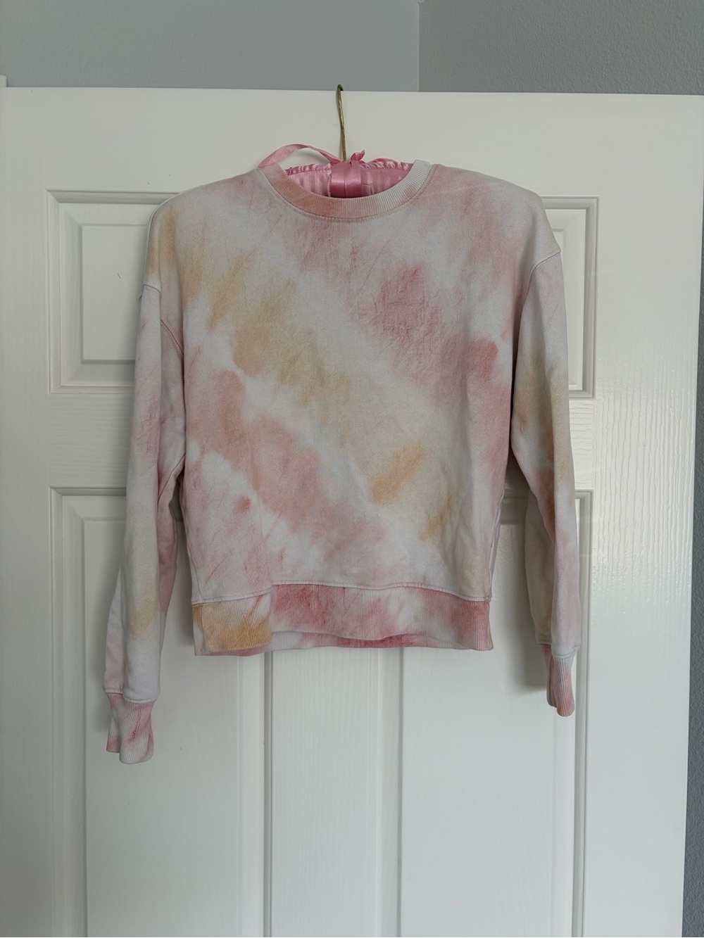 Rails Pastel Tie-Dye Crewneck Sweatshirt - Pink & Cream & Peach / XXS